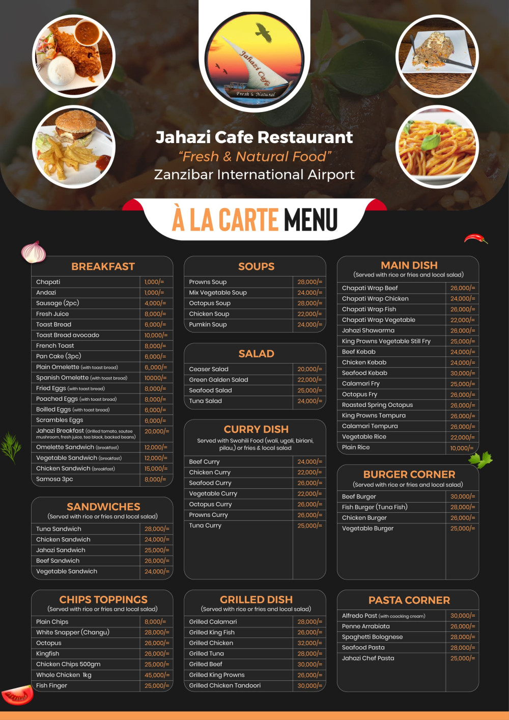 Jahazi Menu